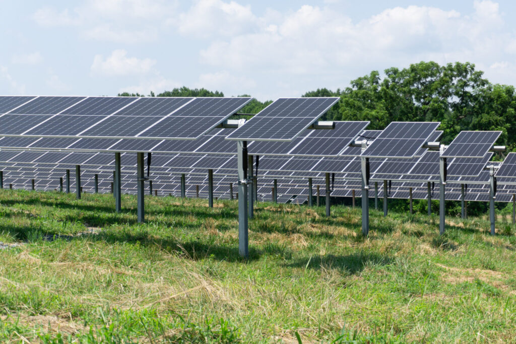 The Lime Kiln community solar project in Howard County, pictured after a ribbon cutting ceremony on July 8, 2025. The 3.2 megawatt project was developed by Chaberton Energy, which has said that the state's new solar law is likely to ease solar development. (Photo by Christine Condon/Maryland Matters)